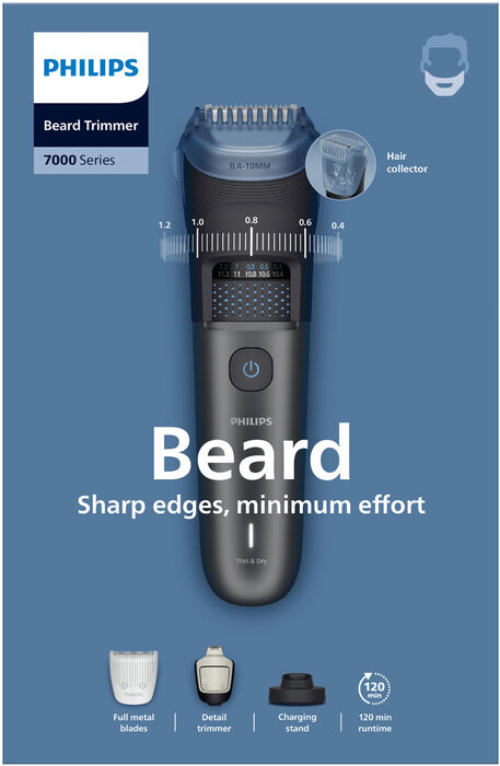 Philips Series 7000 skeggsnyrtir BT7665/15 - Grár