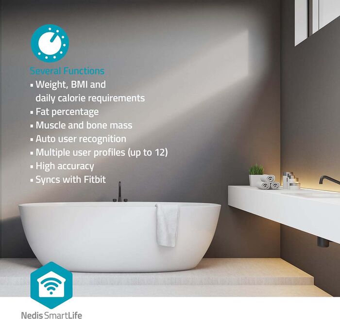 Nedis SmartLife snjallvog - Hvít