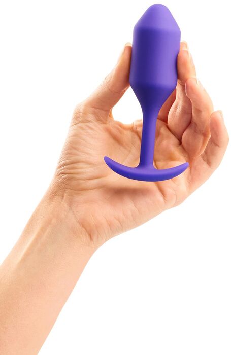 B-Vibe snug plug 2 rassaörvari með þyngdarkúlum - Fjólublár