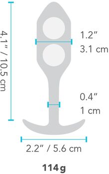 B-Vibe snug plug 2 rassaörvari með þyngdarkúlum - Fjólublár