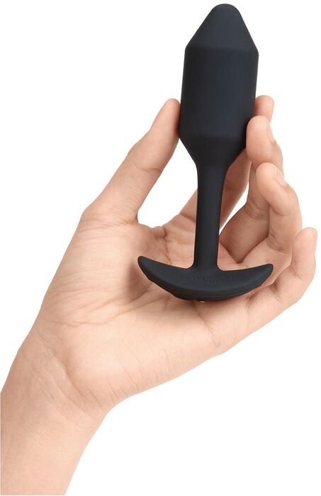 B-Vibe snug plug 2 rassaörvari með titring og þyngdarkúlum - Svartur