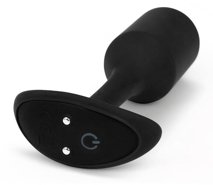 B-Vibe snug plug 2 rassaörvari með titring og þyngdarkúlum - Svartur