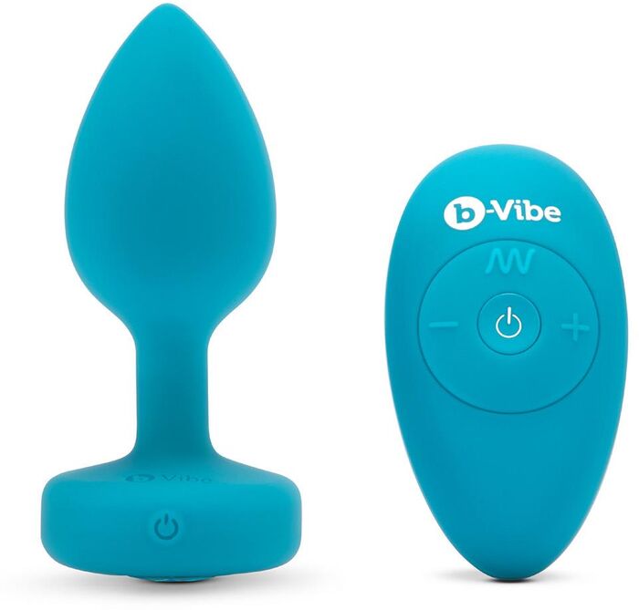 b-Vibe jewel rassaörvari með titring - S/M blár