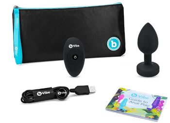 b-Vibe jewel rassaörvari með titring - M/L svartur