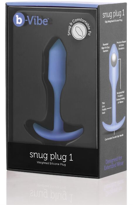 b-Vibe snug plug 1 rassaörvari með þyngdarkúlum - Fjólublár