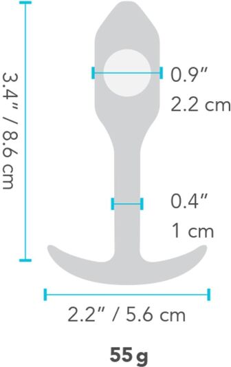 b-Vibe snug plug 1 rassaörvari með þyngdarkúlum - Fjólublár