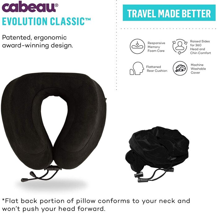 Cabeau Evolution Classic höfuðpúði - Svartur