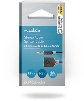 Nedis 2x3.5mm í 3.5mm - 0,2 metrar 