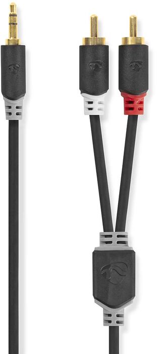 Nedis Mini Jack í 2x RCA snúra - 5 metrar
