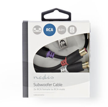 Nedis 2x RCA KVK í RCA KK snúra - 0,2 metrar