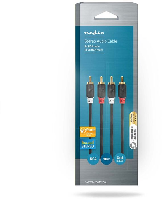 Nedis RCA í RCA snúra - 10 metrar