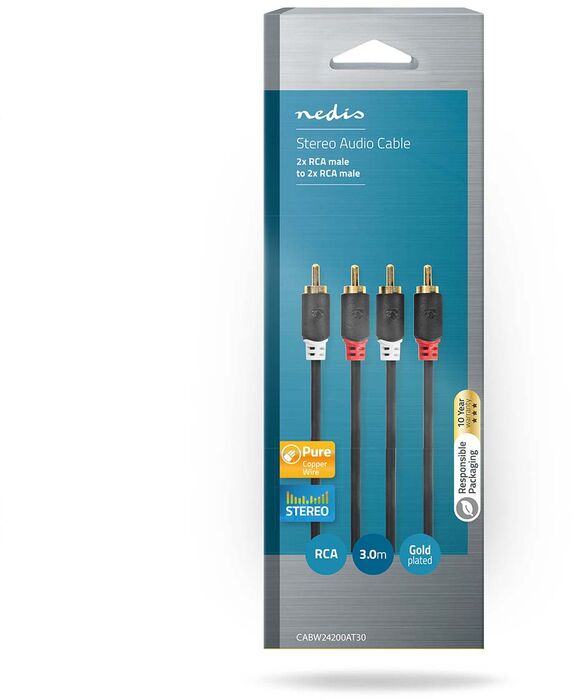 Nedis RCA í RCA snúra - 3 metrar