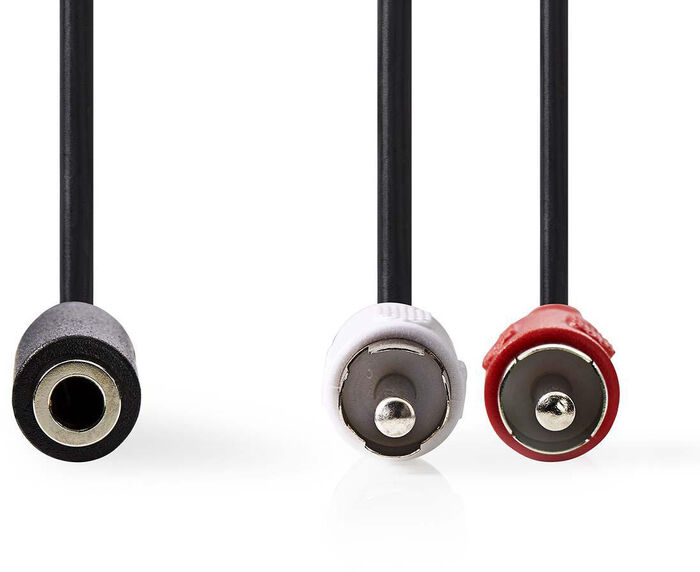 Nedis 2x RCA KK í 3,5 mm Mini Jack KVK snúra - 0,2 metrar