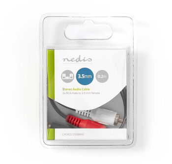 Nedis 2x RCA KK í 3,5 mm Mini Jack KVK snúra - 0,2 metrar