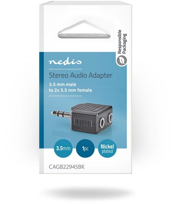 Nedis 2x3.5mm í 3.5mm millistykki