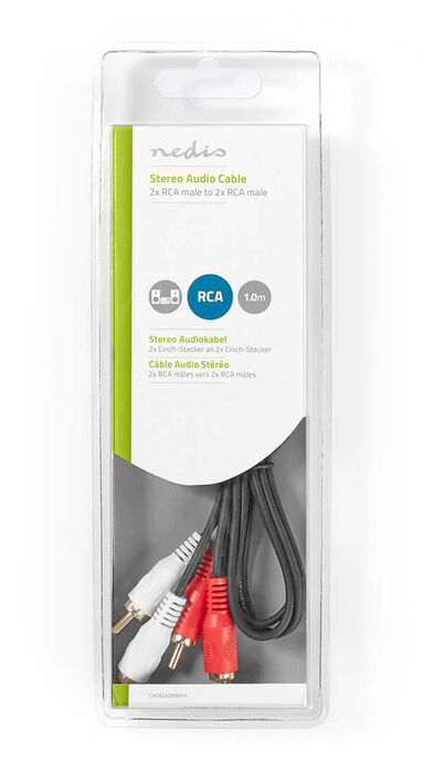 Nedis 2x RCA í 2x RCA snúra - 1 metri