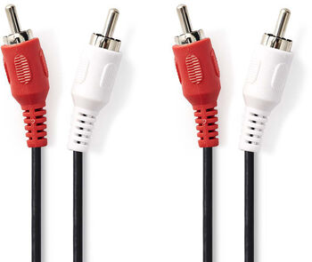 Nedis 2x RCA í 2x RCA snúra - 3 metrar