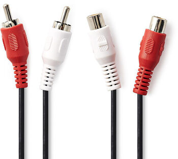 Nedis 2x RCA KK í 2x RCA KVK snúra - 2 metrar