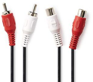 Nedis 2x RCA KK í 2x RCA KVK snúra - 5 metrar