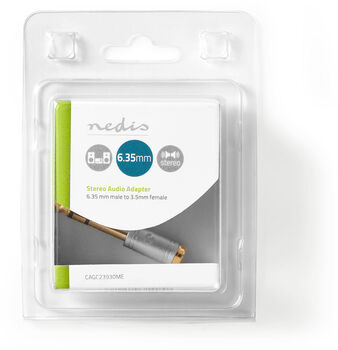 Stereo Audio gull millistykki 6,35 mm Male - 3,5 mm Female