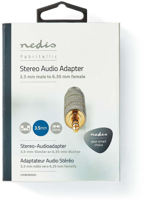 Stereo Audio gull millistykki 3,5 mm Male - 6,35 mm Female