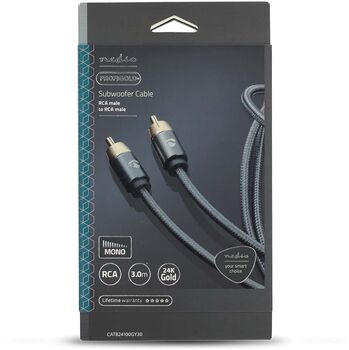 Nedis RCA í RCA snúra f. bassabox - 3 metrar