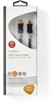 Nedis USB-C í USB-C snúra - 2 metrar
