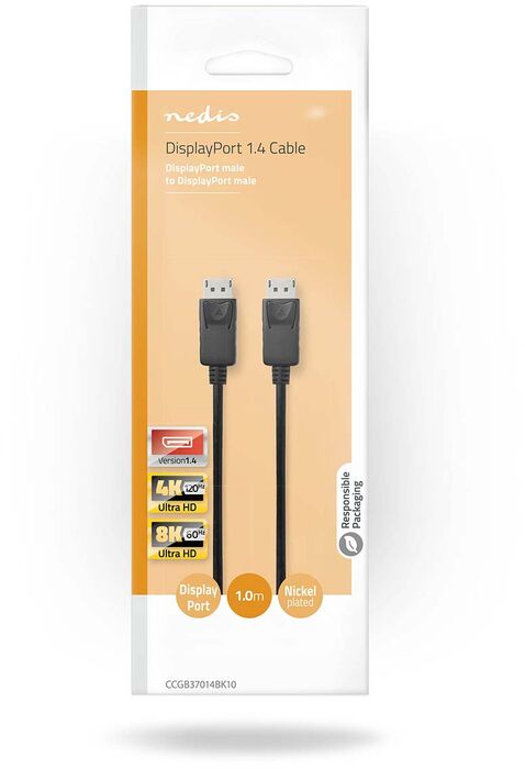 Nedis DisplayPort í DisplayPort snúra - 1 meter 