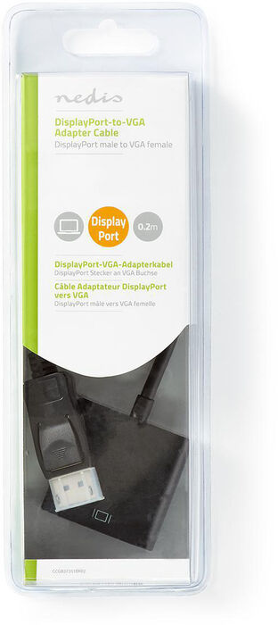 Nedis DisplayPort í VGA snúra - 0,2 metrar