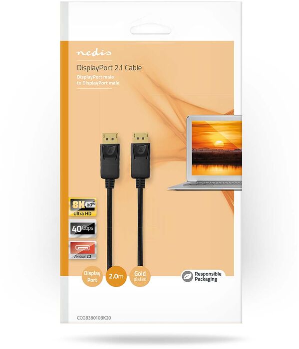 Nedis DisplayPort í DisplayPort 2.1 snúra - 2 metrar