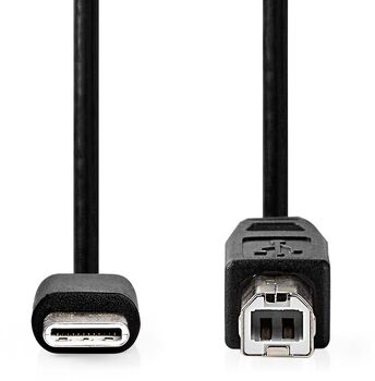 Nedis USB-B í USB-C snúra - 2 metrar 