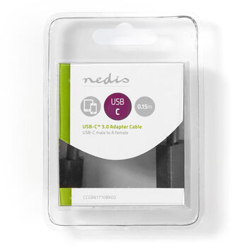 Nedis USB-A í USB-C snúra - 0,15 metrar