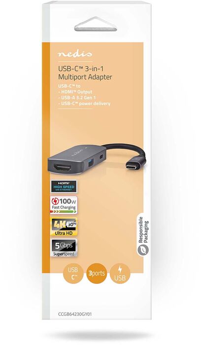 Nedis USB-C tengikví - 0,1 metri 