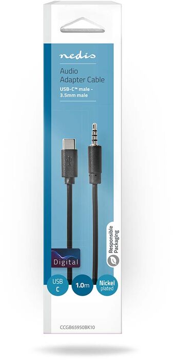 Nedis USB-C í Mini Jack snúra - 1 metri 