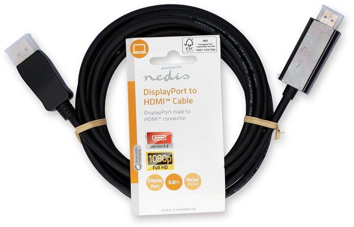 Nedis DisplayPort í HDMI - 3 metrar