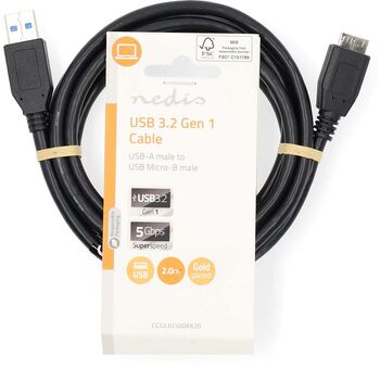 Nedis USB-A í Micro-B snúra - 2 metrar