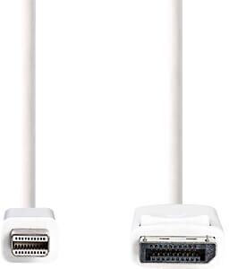 Nedis Mini DisplayPort í DisplayPort snúra - Hvít
