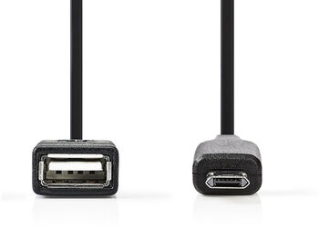 Nedis Micro-B KK í USB-A KVK OTG snúra - 0,2 metrar