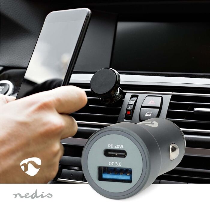 Nedis bílahleðslutæki USB-A/C