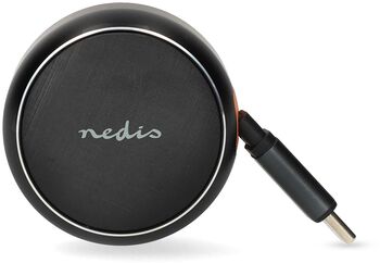 Nedis hleðslutæki í bíl m. útraganlega snúru - Svart