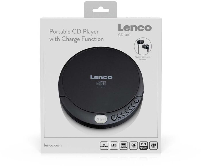 Lenco ferðageislaspilari - Svartur