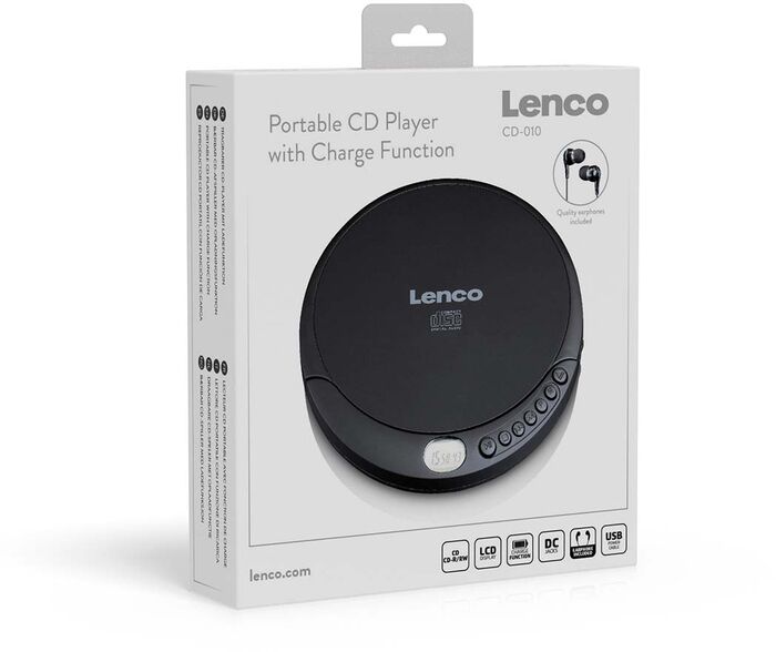 Lenco ferðageislaspilari - Svartur