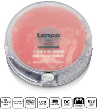 Lenco ferðageislaspilari - Glær