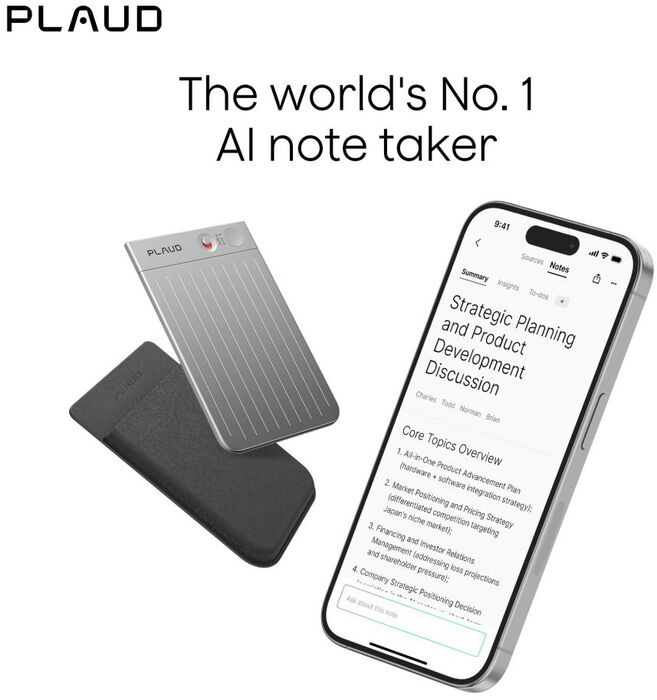 Plaud Note Pro vasahljóðritari - Svartur