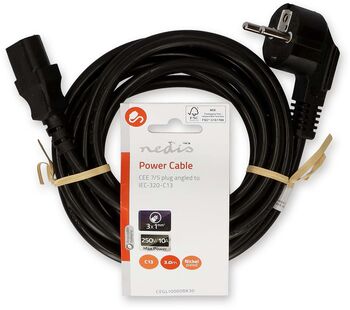 Nedis C13 rafmagnssnúra - 3 metrar 