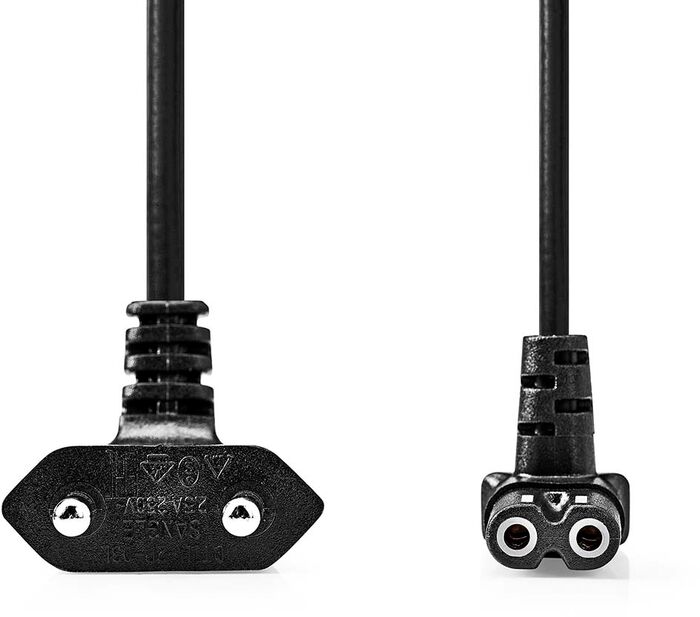 Nedis Euro plug rafmagnssnúra með horni - 2 metrar