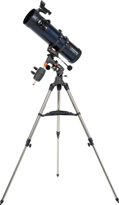 Celestron Astromaster 130EQ með símahaldara og T-2 Barlow linsu