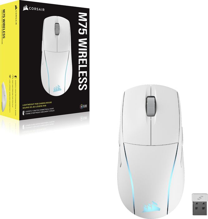 Corsair M75 þráðlaus mús - Hvít