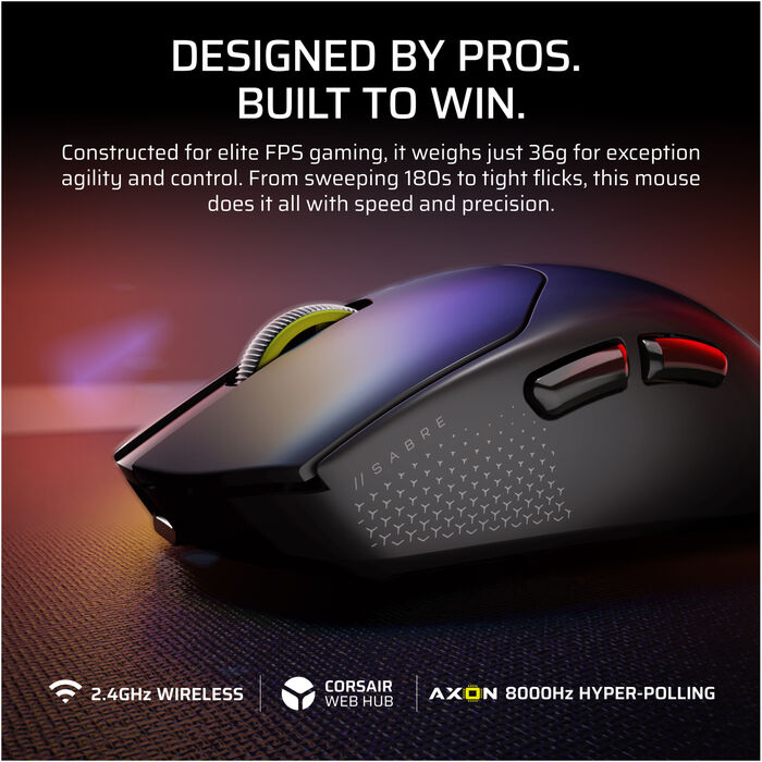 Corsair Sabre v2 Pro þráðlaus mús - Svört