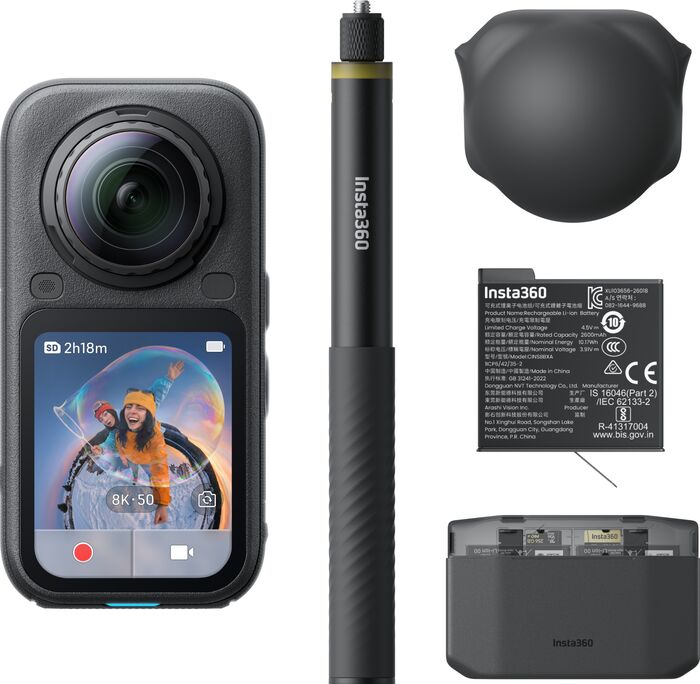 Insta360 X6 útivistarmyndavél+ Essentials bundle aukahlutapakki
